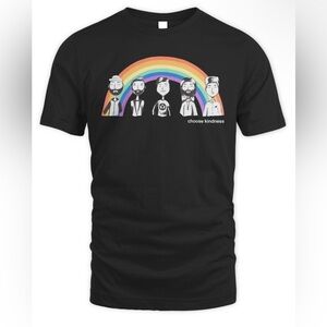 💲5/$25 QUEER EYE FOR THE STRAIGHT GUY 🌈 BLACK CHOOSE KINDNESS RAINBOW T-SHIRT